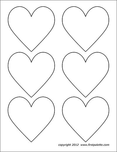 Valentine's Day Printables | Free Printable Templates & Coloring Pages | FirstPalette.com Heart Templates Free Printables, Heart Patterns Printable, Printable Hearts, Printable Valentines Coloring Pages, Printable Heart Template, Valentine Template, Valentine Printables, Free Printable Templates, Valentine's Day Printables