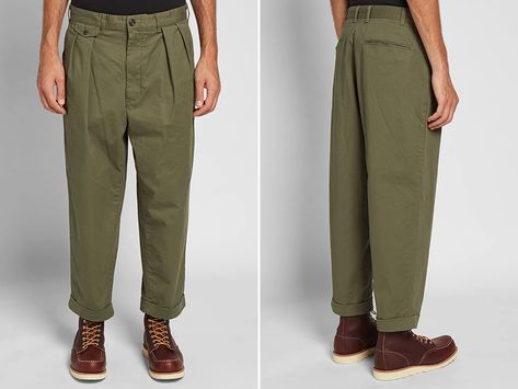 Beams Plus 2 Pleat Chinos - Well Spent. Chino Men, Outfit Homme, Beams Plus, Mens Chinos, Baggy Pants, Baggy Pant, Mens Clothing, Men's Style, Clothing And Accessories