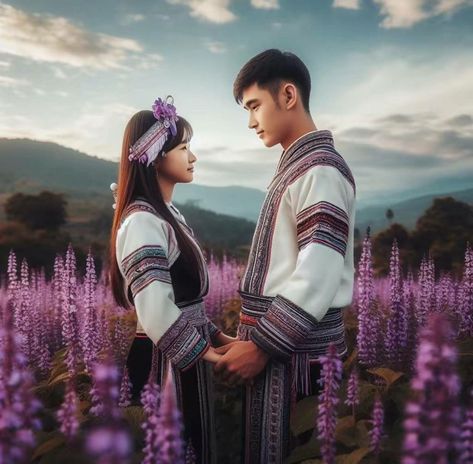 Hmong Couple Photoshoot, Hmong Art, Hmong Clothes, Couple Photoshoot, Couples Photoshoot, Engagement Photos, Clothes, Art