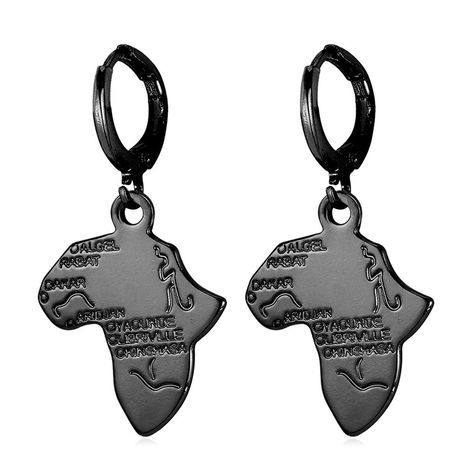 Shop, Earrings, Drop & Dangle,Fashion Women 18K Gold/Platinum/Black Gun/Rose Gold Plated Africa Map Dangle Earrings - D.Black - C412LAK603F  #Earrings #jewelry #Accessories #womenfashion #designer Drop & Dangle African Map, Africa Map, Earrings Drop, Gold Platinum, Silver Rose Gold, Silver Roses, Charm Earrings, Earrings Jewelry, Statement Jewelry