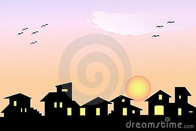 Little village silhouette with sunrise background: for Eddies wall Village Silhouette, Aluminium Jewellery, Stock Photography Ideas, Sunrise Background, House Silhouette, Silhouette Drawing, Art Studio Ideas, Skyline Silhouette, Styled Stock Photography