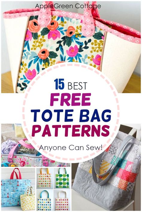 Free Tote Bag Patterns, Simple Crochet Bag, Tote Patterns Free, Tote Bag Patterns, Library Tote Bag, Tote Bag Organizer, Tote Tutorial, Library Tote, Tote Bag Pattern Free