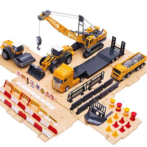 iPlay, iLearn Engineering Construction Site Play Set, Bulldozer, Steamroller, Forklift, Crane, Dump Truck, Plow, Trailer, Equipment Vehicles, Signs & Cones, Toy Gift for Boys, Girls, Kids & Children Kids Construction, Cargo Transport, Bangunan Minecraft, Construction For Kids, Construction Toy, Construction Toys, Construction Vehicles, Dump Truck, Toy Trucks