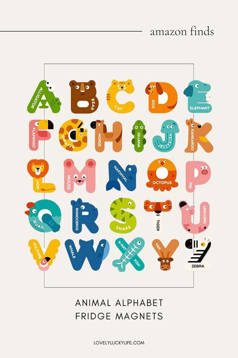 this alphabet letter set of fridge magnets was an easter basket find for my 3 year old but our 6 year old is definitely playing with them more Language Classroom Decor, Happy New Year Calligraphy, Learning For Toddlers, Abc Animals, Magnets For Fridge, Abc Learning, Alphabet Magnets, Holiday Fonts, Learning Abc