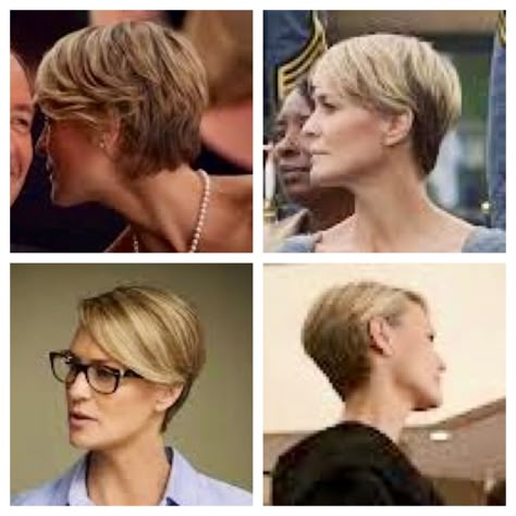 Robin Wright in House of Cards. Love her cut and look!  If I could pull off short hair like this I would do it. Robin Wright Haircut, Robin Wright Hair, Claire Underwood, Women With Short Hair, Robin Wright, Haircut Pictures, House Of Cards, Mens Hairstyles Short, Latest Hairstyles