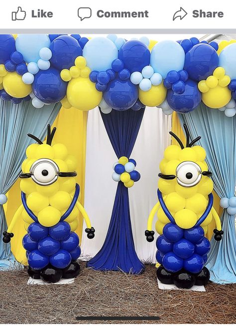 Minion Birthday Party Decorations Diy, Balloon Jellyfish, Minions Birthday Party Decorations, Minion Baby Shower, Minion Balloons, Minion Decorations, Minion Baby, Golden Birthday Parties, Balloons Decor