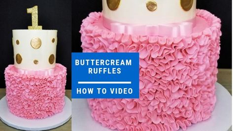 Behind The Cake ~ How to make buttercream ruffles Buttercream Ruffle Cake Tutorial, Ruffle Cake Tutorial, Ruffle Tutorial, Buttercream Ruffle Cake, Ruffles Cake, Easy Meringues, Buttercream Ruffles, Rainbow Unicorn Cake, White Buttercream