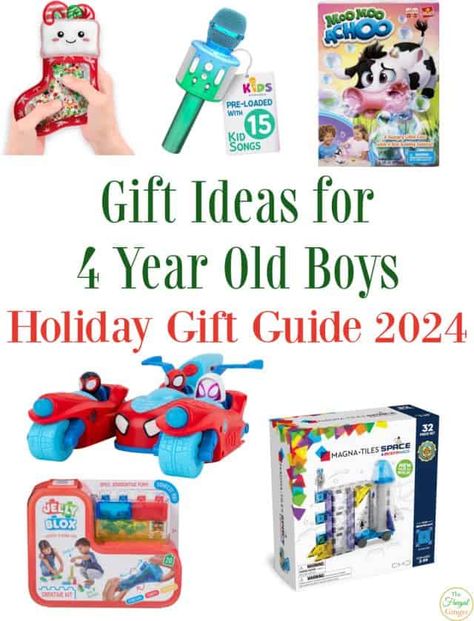 Gift Ideas for 4 Year Old Boys: Holiday Gift Guide 2024 - The Frugal Ginger Gifts For Four Year Old Boy, Christmas Gifts For 4 Year Boy, Gift Ideas For 4 Year Boy, Toys For 4 Year Boy, Gifts For 4 Year Boy, Four Year Old Christmas Gifts, Stocking Stuffers For Boys, Toddler Boy Toys, Presents For Boys