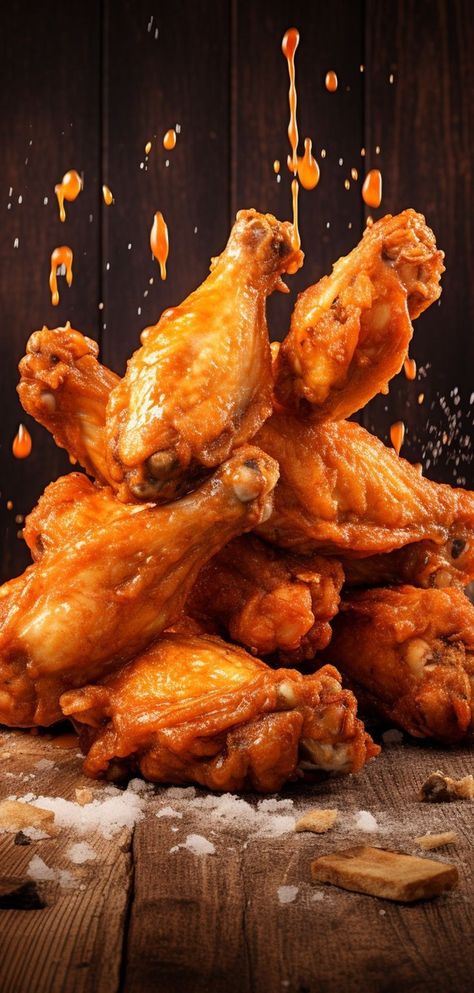 Chicken Wings Creative Ads, Chicken Wings Photography, Wings Menu, Wings Restaurant, Fast Food Advertising, Delicious Food Image, Alcoholic Drinks Pictures, Bread Packaging, Best Wings