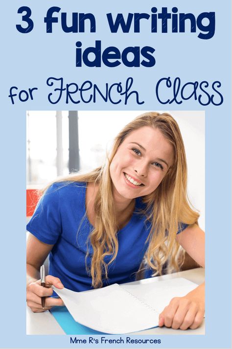 Do you teach writing in French class? Not all students love to write, but there are some easy ways to make it a lot more fun for them! Here are some of my favorite no-prep activities for intermediate and advanced core French classes - that work great in French immersion, too! Perfect ideas for middle and high school French. French Speaking Activities, Teach Writing, High School French, French Writing, French Teaching Resources, Core French, Subject And Verb, French Classroom, Speaking Activities