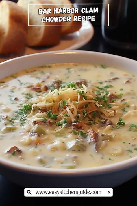 Last Updated on July 15, 2023 Are you craving a creamy, flavorful chowder with a hint of the ocean? Look no further than Bar Harbor Clam Chowder. This classic New England recipe is full of flavor and perfect for a chilly day. The combination of flavorful ingredients makes this chowder a comforting and hearty meal ... Read more Clam Chowder Recipe New England, Best Clam Chowder Recipe, Clam Chowder Soup, Seafood Delight, Clam Chowder Recipe, Chowder Recipes Seafood, Chowder Soup, Seafood Chowder, Kitchen Guide