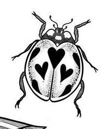 Lady Beetle Drawing, Heart Shaped Ladybug Tattoo, Small Bug Drawing, Old School Ladybug Tattoo, Ladybug Tattoo Drawing, Lady Bug Fine Line Tattoos, Ladybug With Hearts Tattoo, Love Bug Tattoo Ideas, Ladybug Heart Tattoo