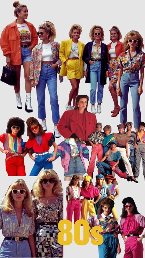 Miami 80s Aesthetic Outfits, Style Annee 80, 80s Outfit Inspo Women, Année 80 Aesthetic, Outfit Annee 80, Decade Party Outfit, 80s Inspo Outfit, Back To The 80s Party Outfit, Cute 80s Outfits Party