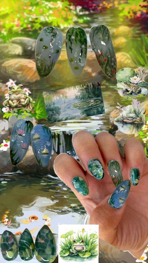 for a last summer set, I might do a pond inspired nail look Pond Nails, A Pond, Summer Set, Nails Inspo, Nail Inspo, Summer Nails, Nail Designs, Nails, Design