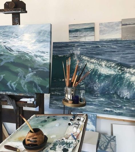 Irina Cumberland Paintings, Irina Cumberland, Artist Aesthetic Room, Artist Room, Art Studio Room, Artist Aesthetic, Arte Inspo, Arte Sketchbook, Art Room