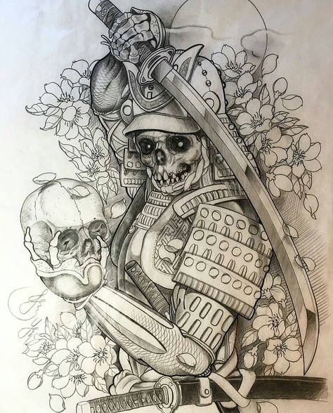 World of Pencils on Instagram: “Ghost Samurai! Tattoo sketch by artist @jessyentattoo #artinspires #artislife #artordie #theartisthemotive .” Ghost Samurai, Japanese Ghost, Samurai Drawing, Tattoos Japanese, Samurai Warrior Tattoo, Guerriero Samurai, Skull Hand Tattoo, Samurai Tattoo Design, Full Sleeve Tattoo Design