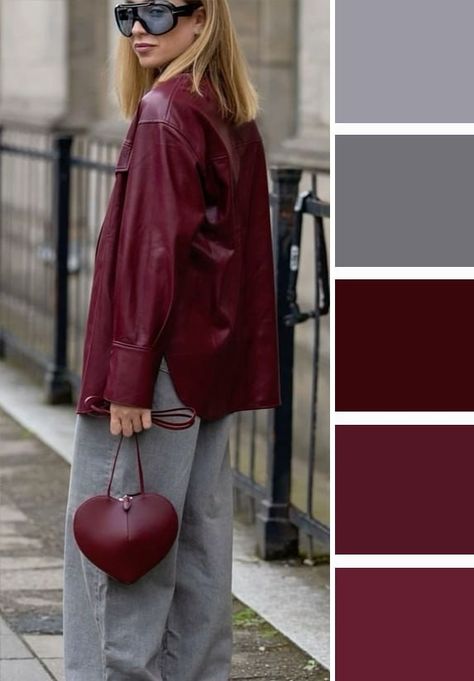 What To Wear With Plum Pants, Olive Green And Grey Outfit, Grey Colour Combination Outfits, Burgundy Colour Combinations, Grey Color Combinations Outfits, Colour Combinations Fashion, Mix Match Outfits, Burgundy Outfit, Color Combos Outfit