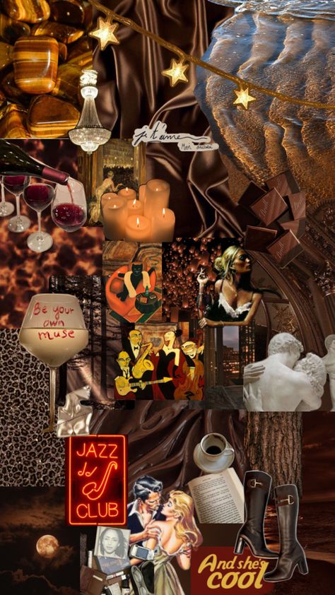 #jazz #darkacademia Jazz Girl Aesthetic, Jazz Moodboard, Jazz Aesthetic Outfit, Jazz Girl, Brown Moodboard, Jazz Aesthetic, Prom Themes, Jazz Club, Playlist Covers