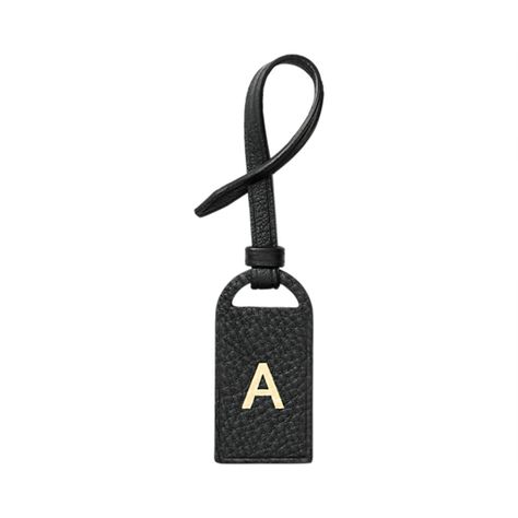 Initial letter tag, $10, available at Kate Spade Saturday. Kate Spade Luggage, Leather Luggage Tag, Mini Accessories, Leather Tag, Gold Monogram, All 50 States, Perfect Stocking Stuffers, Happy And Healthy, Chic Bags