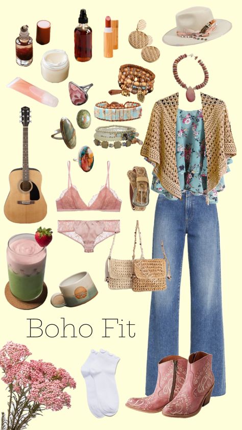 #westernoutfit #punchyoutfit #cowpoke #westernasthetic #cowboy #cowgirl #boho #bohoaesthetic Hippy Cowboy, Punchy Outfits, Boho Fits, Boho Style Outfits, Cowgirl Chic, Boho Aesthetic, Cowboy Cowgirl, Country Girl, Style Outfits