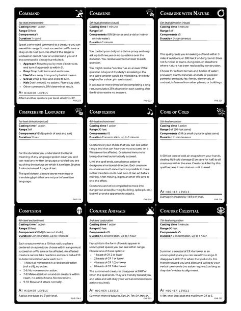 Spell Cards 5e, D&d Spell Cards, Druid Spells 5e, Dnd 5e Spell Cards, Dnd Printables, 5e Spell Cards, Schools Of Magic, Dnd Spell Cards, Dnd Journal