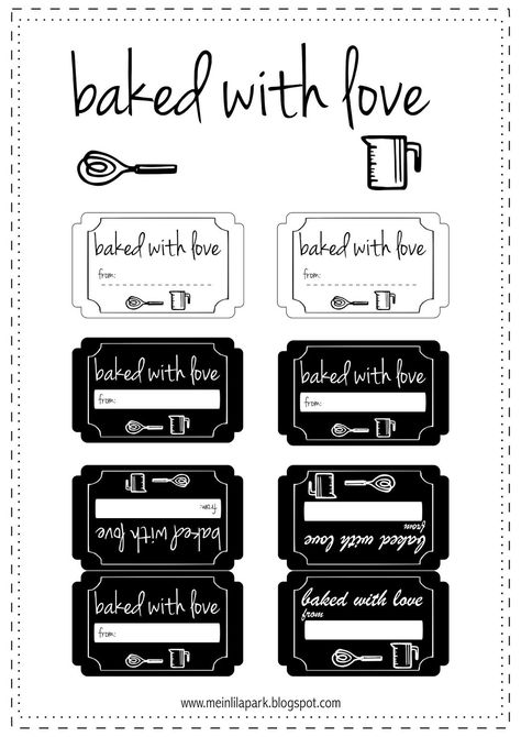 FREE printable baking good labels | baked with love tags ^^ Baked With Love Tags, Baked With Love, Melissa And Doug, Free Printable Planner Stickers, Love Tag, Labels Printables Free, Bake Sale, Planner Printables Free, Printable Tags