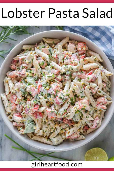 Lobster Roll Pasta Salad, Cold Lobster Salad, Lobster Salad Appetizer, Lobster Salad Recipes Simple, Cold Lobster Recipes, Lobster Salad Recipes, Lobster Pasta Salad, Brunch Casseroles, Tarragon Dressing