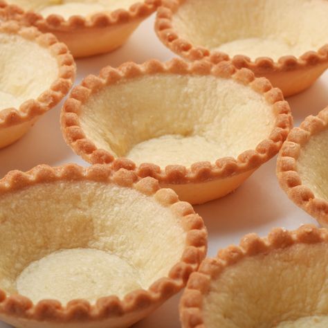 Mini Tart Shells Shortbread Tart Shells, Homemade Tart Shells, Tart Shells Recipe Crusts, Tenderflake Tart Shell Recipes, Tartlet Shells Recipe, Mini Tart Shells Recipe, Small Tarts Desserts, Mini Butter Tarts, Tart Shell Recipe