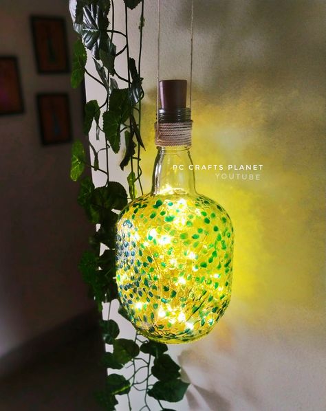 Easy bottle lamp Diy | Bottle crafts |bottle decoration ideas | Diwali decoration ideas Diwali Bottle Decoration, Bottle Decoration Ideas, Diwali Decoration Ideas, Lamp Diy, Bottle Decoration, Bottle Ideas, Glass Bottle Diy, Diwali Decoration, Diy Bottle Crafts