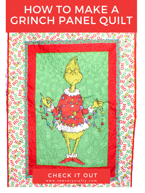 Grinch Panel Quilt, Grinch Quilt, Panel Quilt Patterns, Ith Machine Embroidery, Hanging Quilts, Merry Grinchmas, Canvas Banner, Christmas Grinch, Lap Quilts