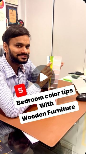 Amrit shah - Interior Designer | Influencer on Instagram: "Choosing Colors that match with our current wooden furniture might be a difficult task… ❤️😊 … Watch this video to get the 5 color combination ideas that looks great with wooden furniture .. ❤️❤️❤️❤️ . comment “Color “ to know more colour combinations  Comment “ brand “ to know the Brand .  . . . #bedroom #bedroomdesign #bedroomcolors #bedroomgoals #bedroomideas #bedroomdecor  #InteriorDesign #HomeDecor #InteriorInspo #DecorInspiration #DesignInspiration #InteriorStyling #HomeInteriors #InteriorDecor #ModernHome #Interior123 #InteriorDetails #HomeDesign #HouseGoals #DreamHome #InteriorDesigner #reelsindia #trendingreels #interior #interiorstyling" Wardrobe Colour Ideas Bedrooms, Bedroom Wardrobe Colour Combination, Wardrobe Colour Combination, Wooden Wardrobe Design Bedroom, Wardrobe Color Ideas Bedroom, Wood Color Combination, Bedroom Interior Colour, Wooden Wardrobe Design, Bedroom Color Combination