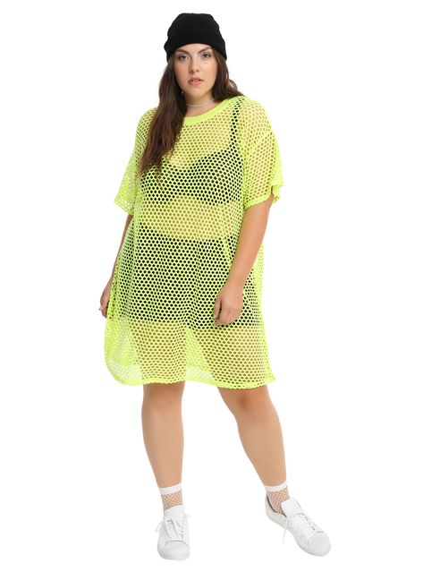 $20.93--3X---Neon Green Fishnet Dress Plus Size, Neon Theme Outfit, Fishnet Outfit, Dance Crew, Plus Size Hot, Fishnet Dress, Outfit Png, Dragon Boat Festival, Themed Outfits, Women Plus Size