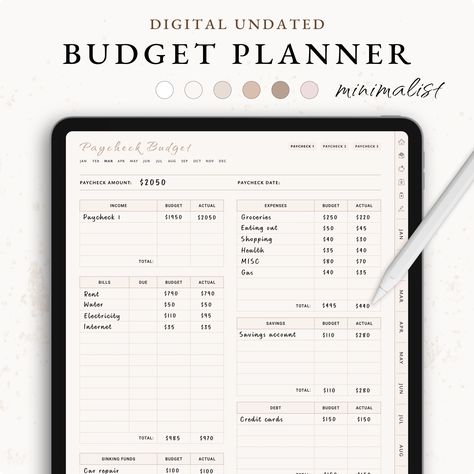 Digital Budget Planner, Paycheck Budget Planner, GoodNotes Planner, Financial Planner, Monthly Budget, Savings Tracker, Budget Planner dailyroutineplanner #dailyplannerprintable #ipadmonthlyplanner. Written Budget Planner, Budget Planner Goodnotes, Planner Monthly Layout, Exam Planner, Goals Monthly, Weekly Budget Template, Digital Budget Planner, Budget Calendar, Budget Planner Free