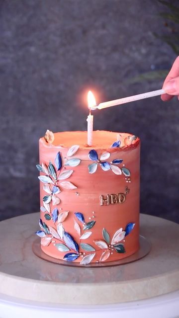 Minimal Cakes, Palette Knife Cake, Cake Minimal, Coral Cake, Sweet Bakes, Buttercream Flower Cake, Buttercream Flower, Cake Classes, 18th Birthday Cake