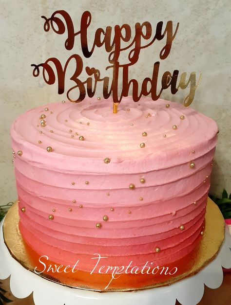 Ombré Pink Cake, Pink Ombre Cake Birthday, Pink Cake Ideas Birthday, Birthday Cake For 12 Year Girl, Hot Pink Birthday Cake, Pink Cake Ideas, Ombre Birthday Cake, Hot Pink Cakes, Girly Birthday Cakes