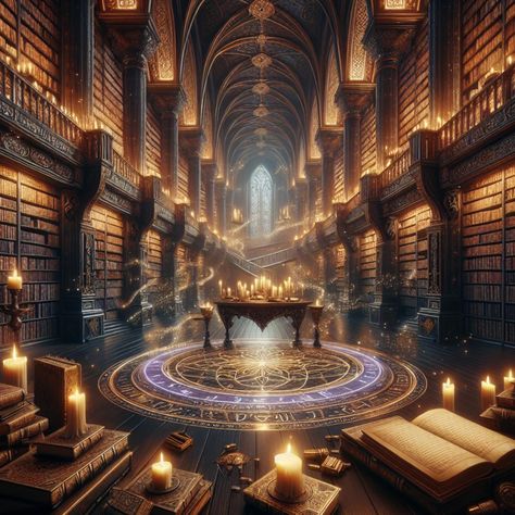 Beautiful Mystical Libraries that captures the imagination and transports you to another dimension. Dreamscape House, Medieval Castle Interior, Fantasy Book Aesthetic, Underground Library, Karate Picture, Huge Castle, Glamorous Wallpaper, Fantasy Library, Rose Glasses