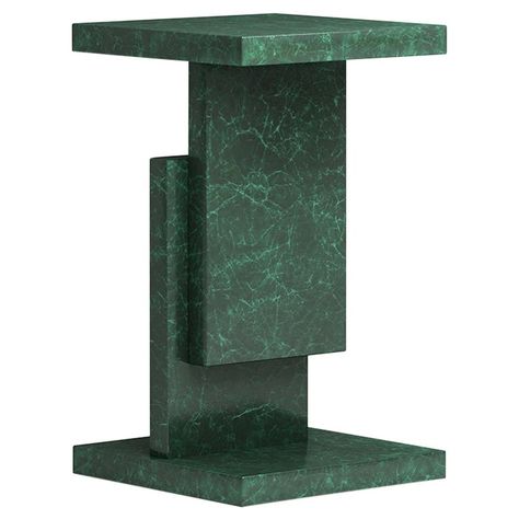 Green Marble Square Stack Side Table Geometric Customizable Artsy Side Table, Small Console Tables, Marble End Table, Geometric Side Table, Granite Table, Draw Reference, Tall Side Table, Marble Interior, Funky Chairs