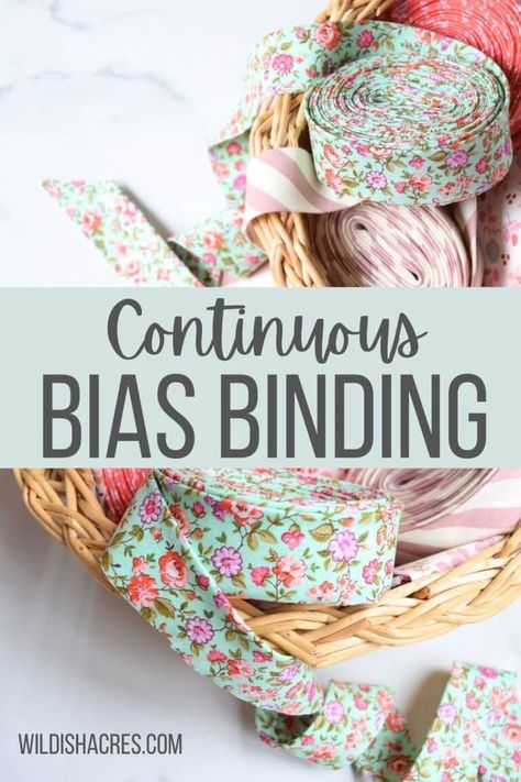 How to Make Continuous Bias Binding for a Quilt - Wildish Acres Binding For Quilts, Continuous Bias Binding, Homestead Diy, The Fold Line, Quilt Binding, Bias Binding, Straight Edges, Quilting For Beginners, Bias Tape