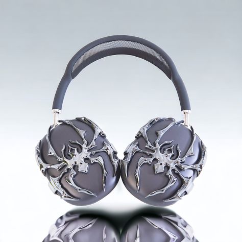 Dive into the cyberpunk realm with our avant-garde 3D printed headphone cases, inspired by sleek, futuristic spider motifs. Protect your AirPods Max in style while embracing the edgy, tech-forward aesthetic of tomorrow. A pair of AirPods Max covers only, headphones not included Material: metal spider on clear cases Standard Size: L 103mm/ W 87mm/ H 20mm Weight/item: 89g Return Policy ---Buyer can return or exchange this item ---Buyer must return item within 30 days of delivery ---Buyer is respon Purple Airpods Max Aesthetic, Airpod Max Stand, Airpod Max Aesthetic Black, Airpod Max Case Aesthetic, Spider Headphones, Airpods Max Outfit, Airpod Max Accessories, Airpod Max Aesthetic, Airpods Max Aesthetic