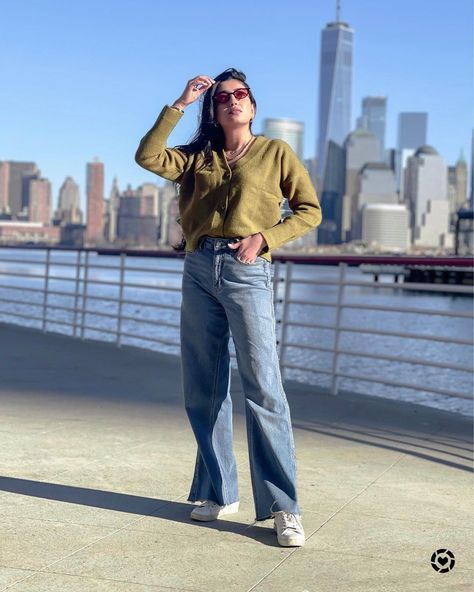 Ankita on Instagram: “Sunny days, blue skies are coming and nothing makes me more excited. Happy women’s day ladies ❤️ Wearing this warm and cozy cardigan…” Cozy Cardigan, Woman’s Day, Blue Skies, Happy Women, Sunny Days, Warm And Cozy, Bell Bottom Jeans, Spring Outfits, Blue Sky