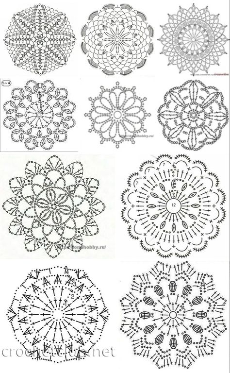 Crochet Circle Diagram, Crochet Circle Diagram Charts, Crochet Motif Patterns Diagram, Free Crochet Doily Patterns For Beginners, Crochet Mandala Pattern Diagram, Motif Mandala Crochet, Crochet Circle Pattern, Crochet Bolero Pattern, Free Crochet Doily Patterns