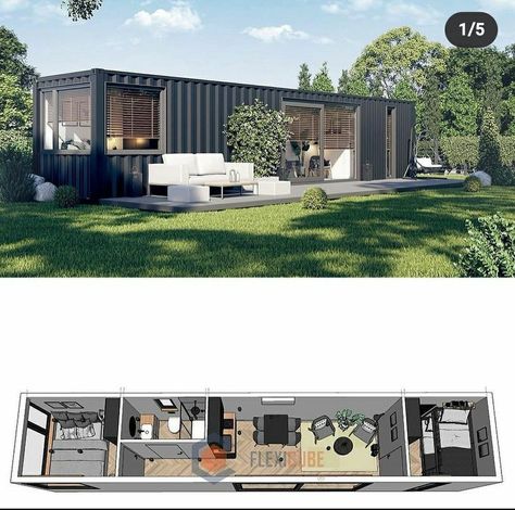 Pool Guest House, Farm Plans, Shipping Container House Plans, Shipping Container Home, Building A Container Home, Container Architecture, House Floor Design, Container House Plans, Casa Container