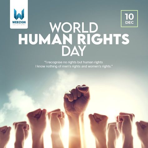 Dec 10 WORLD HUMAN RIGHTS DAY "I recognise no rights but human rights I know nothing of men's rights and women's rights." #HumanRightsDay #webzign #webzignsolutions #webdevelopment #socailmediamarketing #thrissur Human Rights Day Poster Design, Human Rights Day Poster, World Human Rights Day, Human Rights Poster, Beach Crafts Diy, Human Rights Day, I Know Nothing, Women's Rights, Beach Crafts