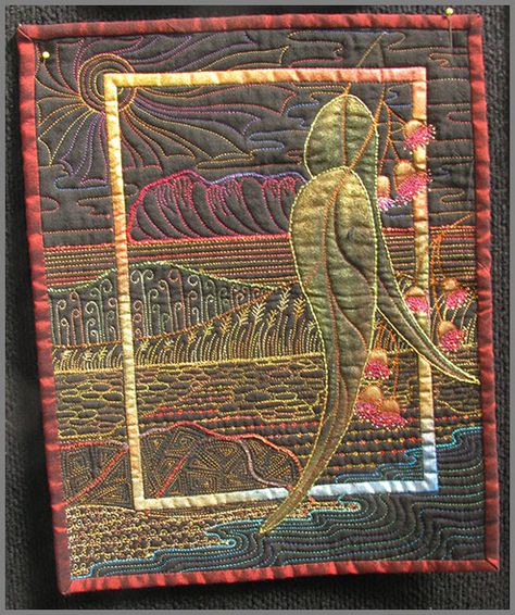 Wall hanging by Helen Godden | Flickr - Photo Sharing! Melinda Bula, Helen Godden, Flower Quilt Patterns, Amazing Quilts, Whole Cloth Quilts, Landscape Quilt, Landscape Quilts, Embroidered Quilts, Animal Quilts