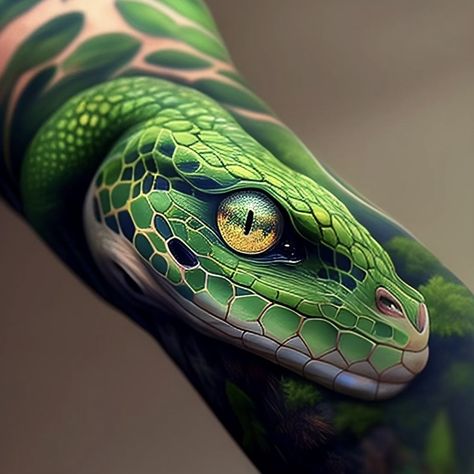 #tattoo #tattooartwork #tattoodesign #inked #inkedup #armtattoo #snake #snaketattoo #python #monster #monstercrawling 3d Snake Tattoo, Tattoo In Between Chest Woman, Python Tattoo, Team Tattoo, Tree Sleeve, Trending Tattoos, Snake Tattoo Design, Snake Art, 3d Tattoos