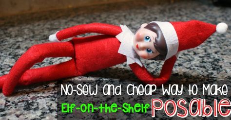 How To Make Elf Stand Up, No Sew Elf On The Shelf Clothes, Elf On The Shelf Clothes, Diy Elf On The Shelf, Posable Elf, Diy Elf, Shelf Clothes, Elf Pajamas, Shelf Elf