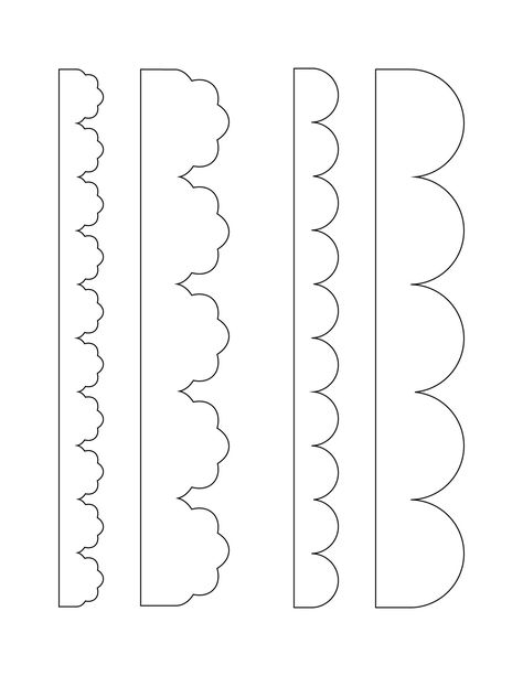 Scalloped Edge Pattern Template Scallop Pattern Template, Scalloped Edge Template, Flower Shapes Template, Scallop Pattern Design, Scallop Drawing, Scallop Edge Quilt, Cube Template, Printable Paper Patterns, Printable Circles