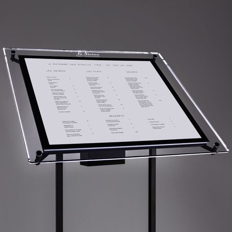 Illuminated signs / Outdoor menu display stands Outdoor Menu Display, Restaurant Menu Stand, Uncle Tetsu, Glass Sticker Design, Food Booth, Hostess Stand, Menu Signage, Restaurant Entrance, Entrance Signage