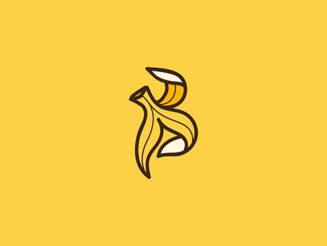 Letter B - Banana logo by rifalfahrudin | rfdsgns Banana Logo Design Ideas, Logo Banana, Drawer Organisation, Banana Logo, Nana Banana, Banana And Rice, Donut Logo, Banana Fritters, Tennis Art