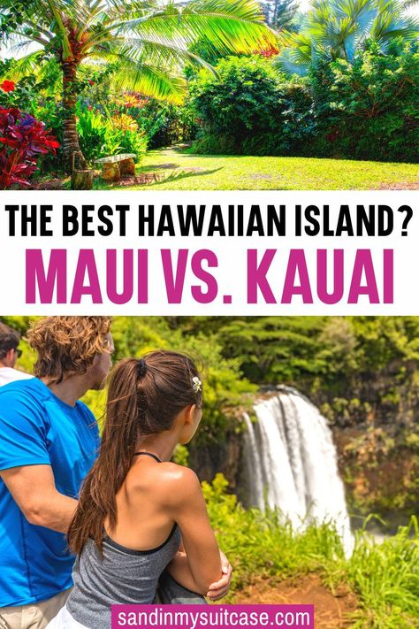 The Best Hawaiian Island? Maui vs. Kauai | The islands have a lot in common. They’re both tropical, lush, exciting and relaxing. And both are island paradises. However, some significant differences can help you choose which is better: Maui or Kauai? | maui vs kauai itinerary | kauai hawaii vs maui | maui vs kauai things to do | hawaii travel Kauai Hawaii Things To Do In, Kauai Things To Do, Kauai Itinerary, Hawaii 2023, Best Hawaiian Island, Italian Honeymoon, Kaanapali Maui, Maui Itinerary, Hawaiian Travel